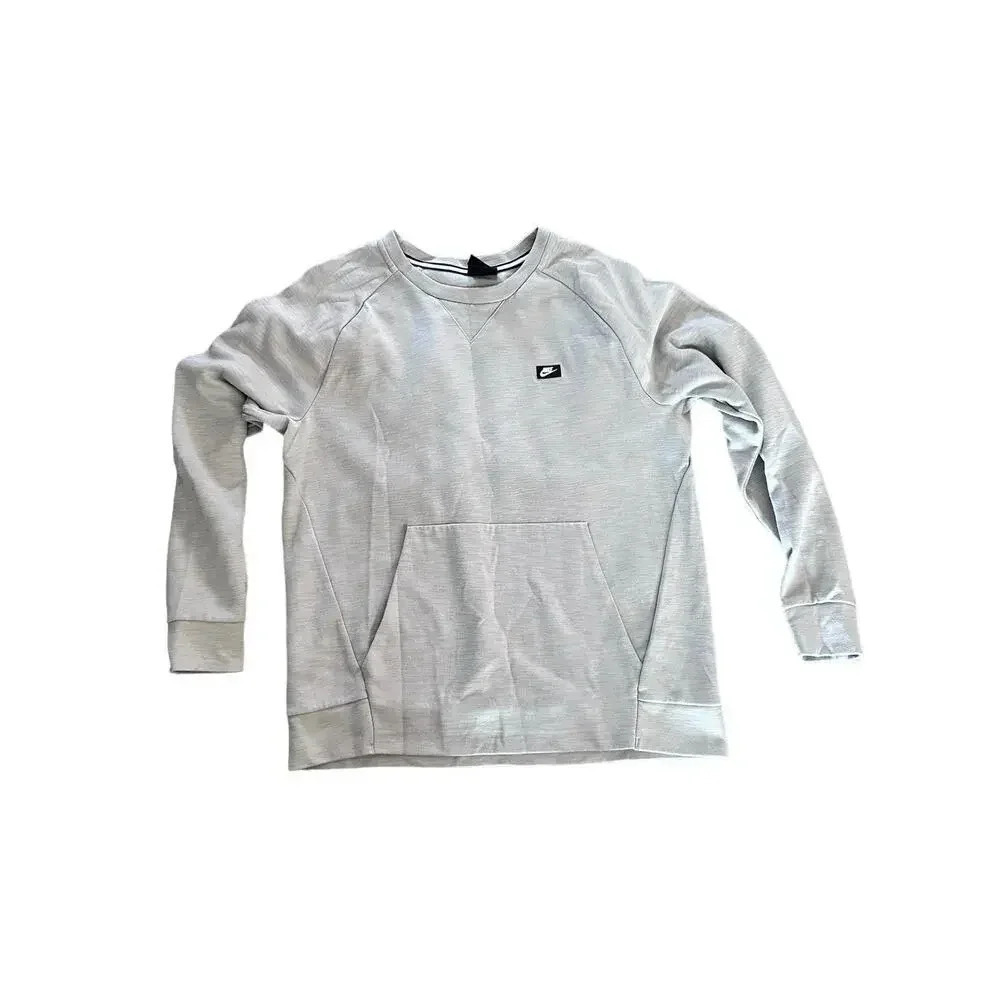 Nike Men's Beige optic fleece CrewNeck Pullover Sweatshirt Size Large
